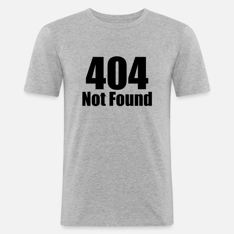 404 Not Found - Männer Slim Fit T-Shirt - Grau meliert