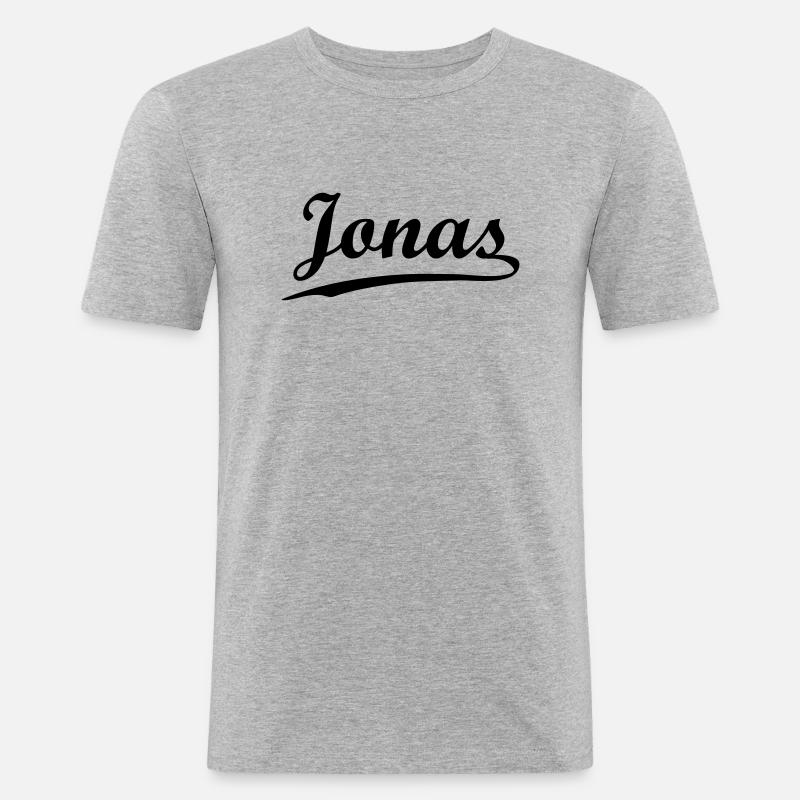 jonas - Männer Slim Fit T-Shirt - Grau meliert