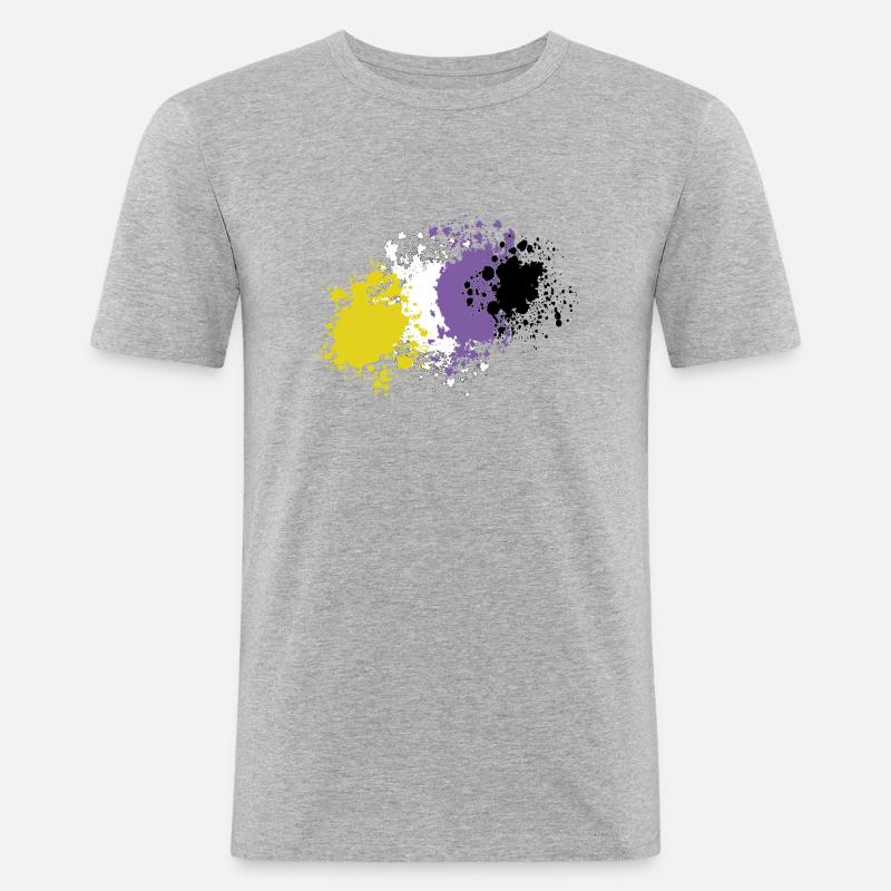 Non-binary pride blobs - Men's Slim Fit T-Shirt - heather grey