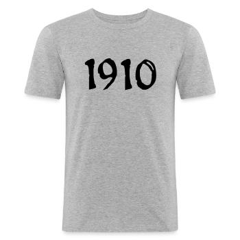 1910_vec_1de - Männer Slim Fit T-Shirt - Grau meliert - Vorne - Nik (191cm)