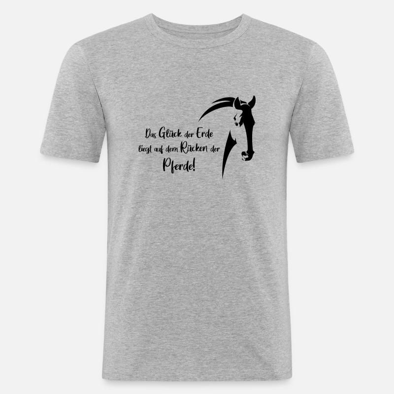 das glueck der erde - Männer Slim Fit T-Shirt - Grau meliert