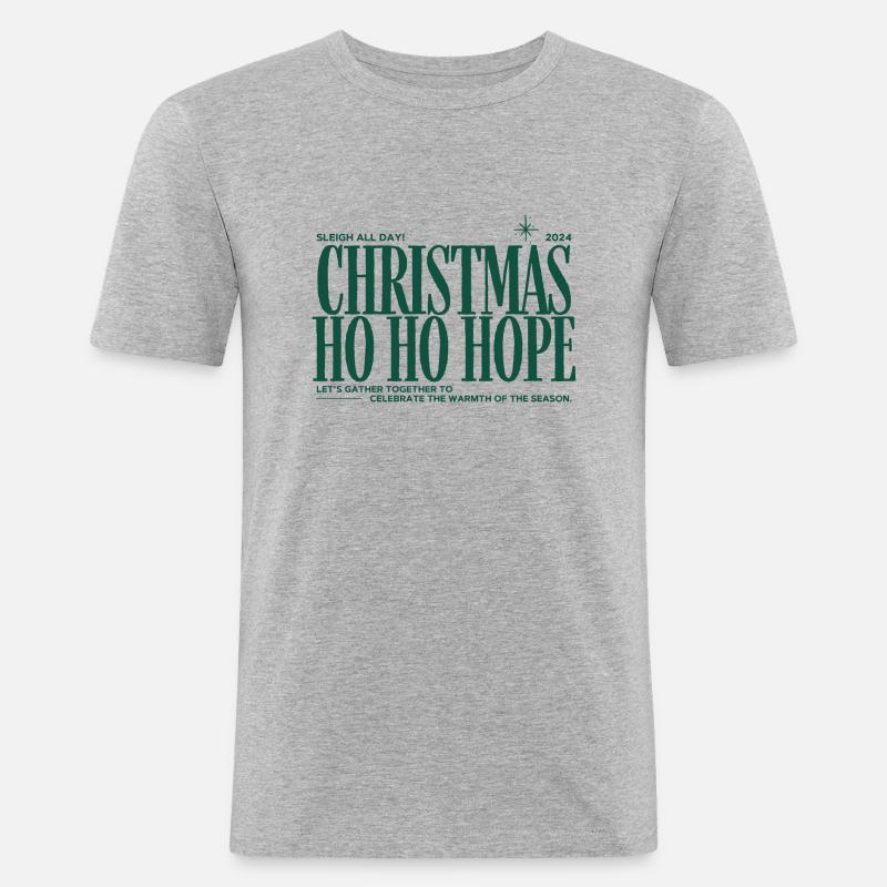 Christmas Sweater - Weihnachtspullover - Männer Slim Fit T-Shirt - Grau meliert