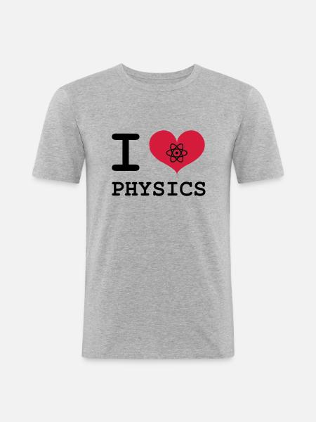 I Love Physics ! - Men's Slim Fit T-Shirt - heather grey