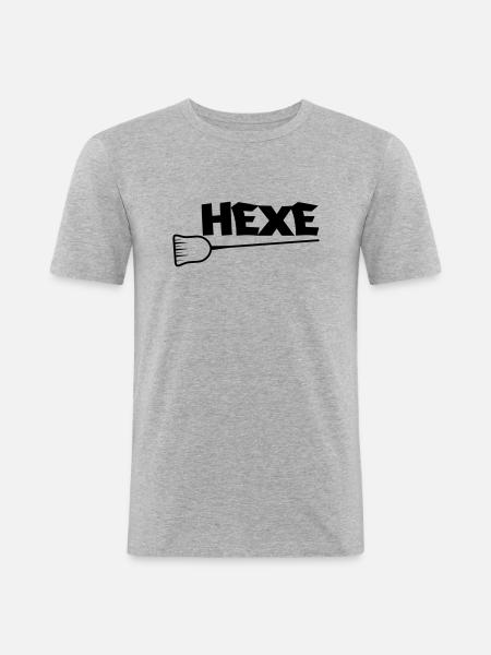 hexe - Männer Slim Fit T-Shirt - Grau meliert