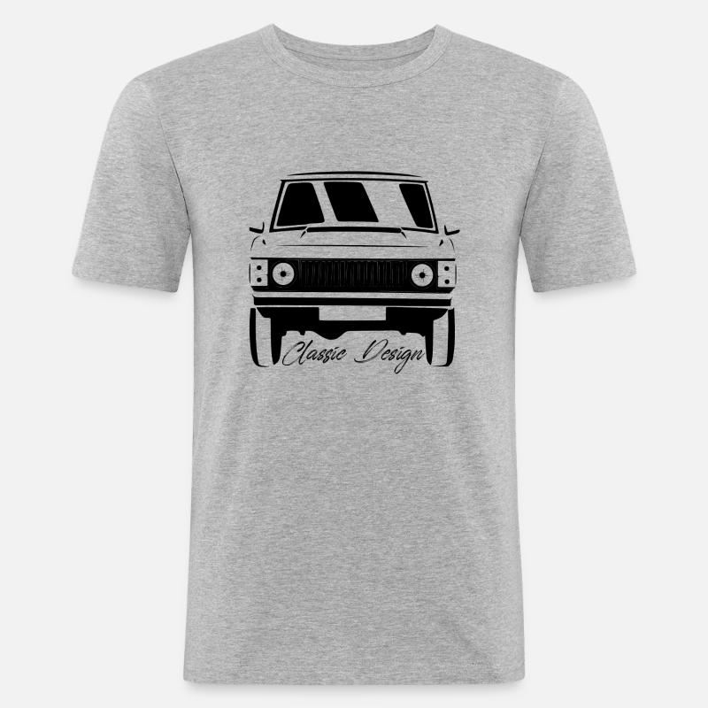 4X4 CLASSIC ENGLISCH - RANGE CLASSIC - Männer Slim Fit T-Shirt - Grau meliert