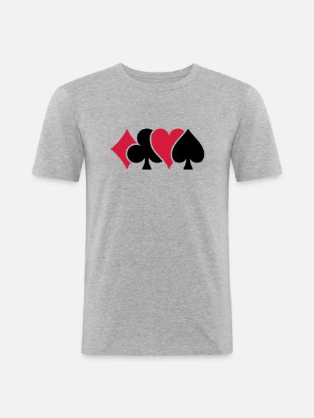 Playing Card Suits - Men's Slim Fit T-Shirt - heather grey