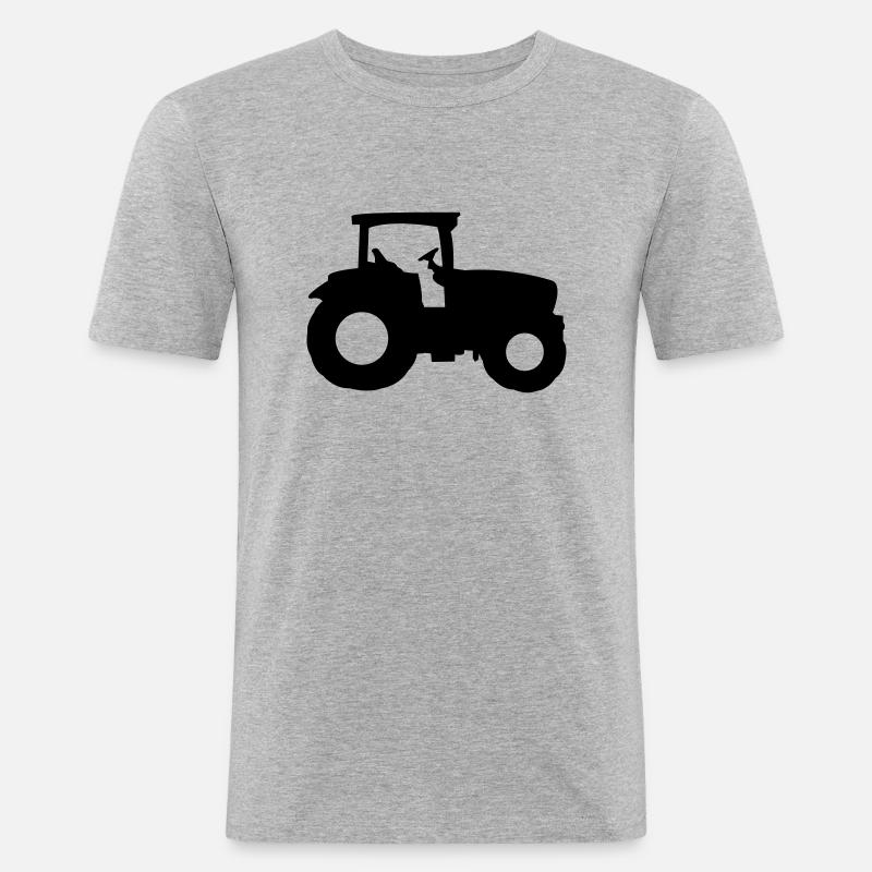 traktor1 - Männer Slim Fit T-Shirt - Grau meliert