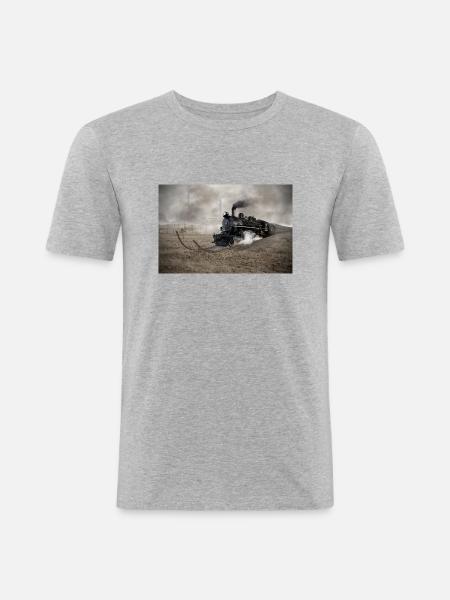 Wild Train - Men's Slim Fit T-Shirt - heather grey