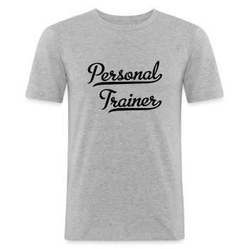 Personal Trainer - Männer Slim Fit T-Shirt - Grau meliert - Vorne - Nik (191cm)