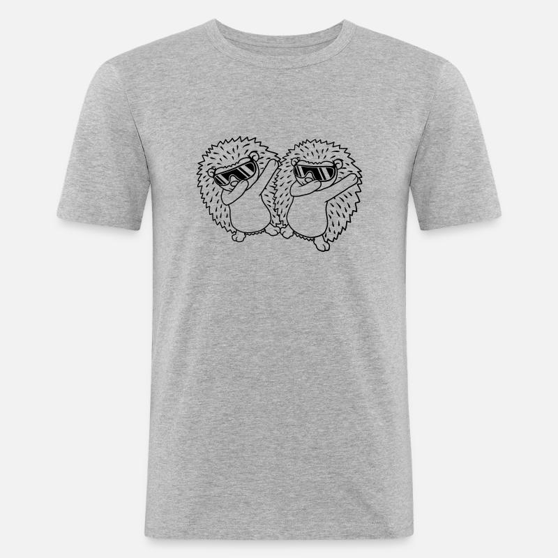 Team 2 dabbing Hedgehogs - Men's Slim Fit T-Shirt - heather grey