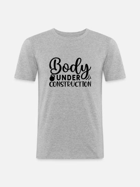 21 body under construction - Men's Slim Fit T-Shirt - heather grey