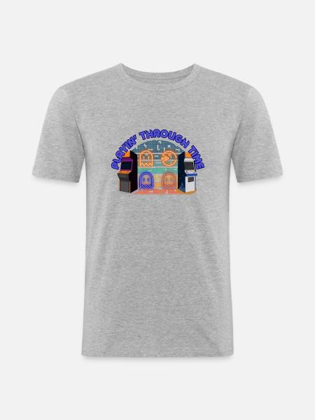 Playin Through Time - Men's Slim Fit T-Shirt - heather grey