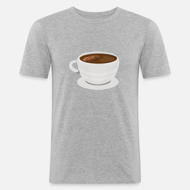 Kaffeebecher - Männer Slim Fit T-Shirt - Grau meliert