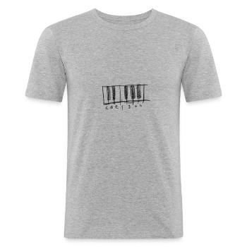 piano - T-shirt près du corps Homme - gris chiné - Devant - Nik (191cm)