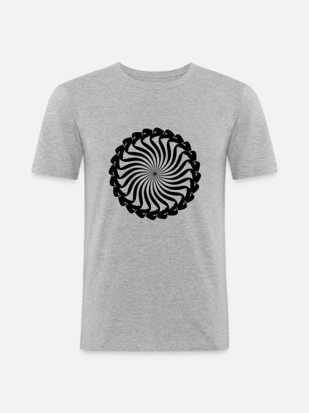 islamic Arabic Typo Mim rund - Männer Slim Fit T-Shirt - Grau meliert