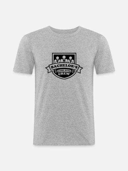 bachelors_game_over__crew_1_f1 - Men's Slim Fit T-Shirt - heather grey