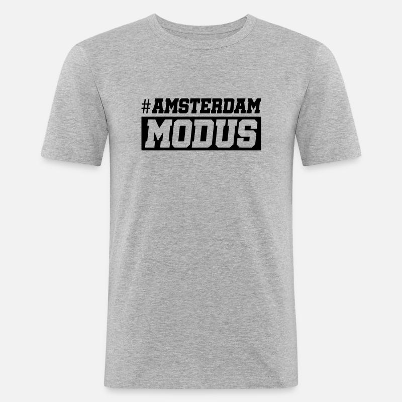 amsterdam modus design - Männer Slim Fit T-Shirt - Grau meliert