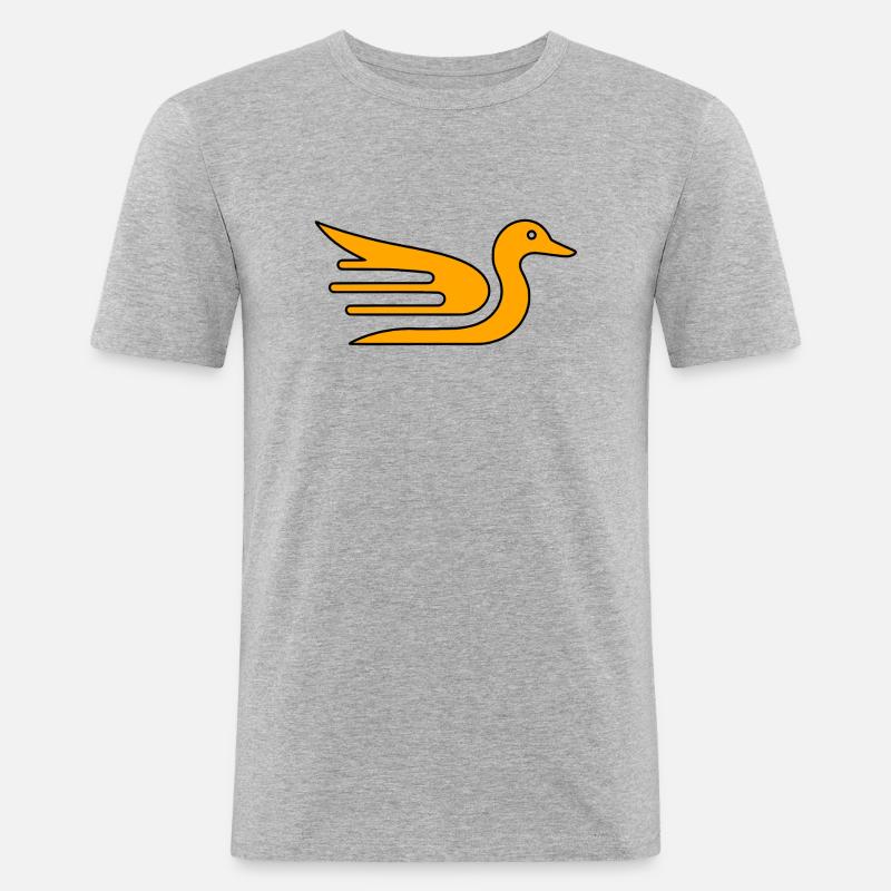 Speedy Quack - eine einfache Ente - Männer Slim Fit T-Shirt - Grau meliert