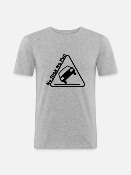 No Risk No Fun - Men's Slim Fit T-Shirt - heather grey