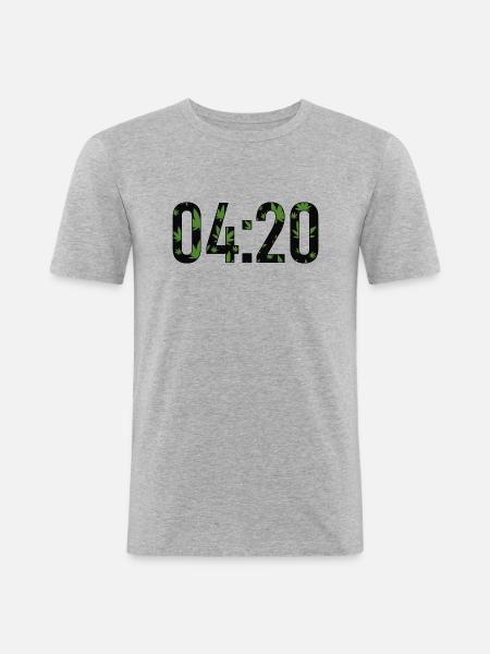 420 - Männer Slim Fit T-Shirt - Grau meliert