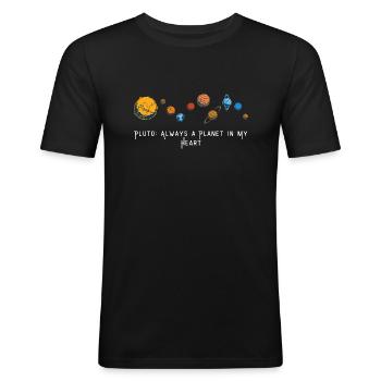 Astronomische Schönheit - Männer Slim Fit T-Shirt - Schwarz - Vorne - Nik (191cm)