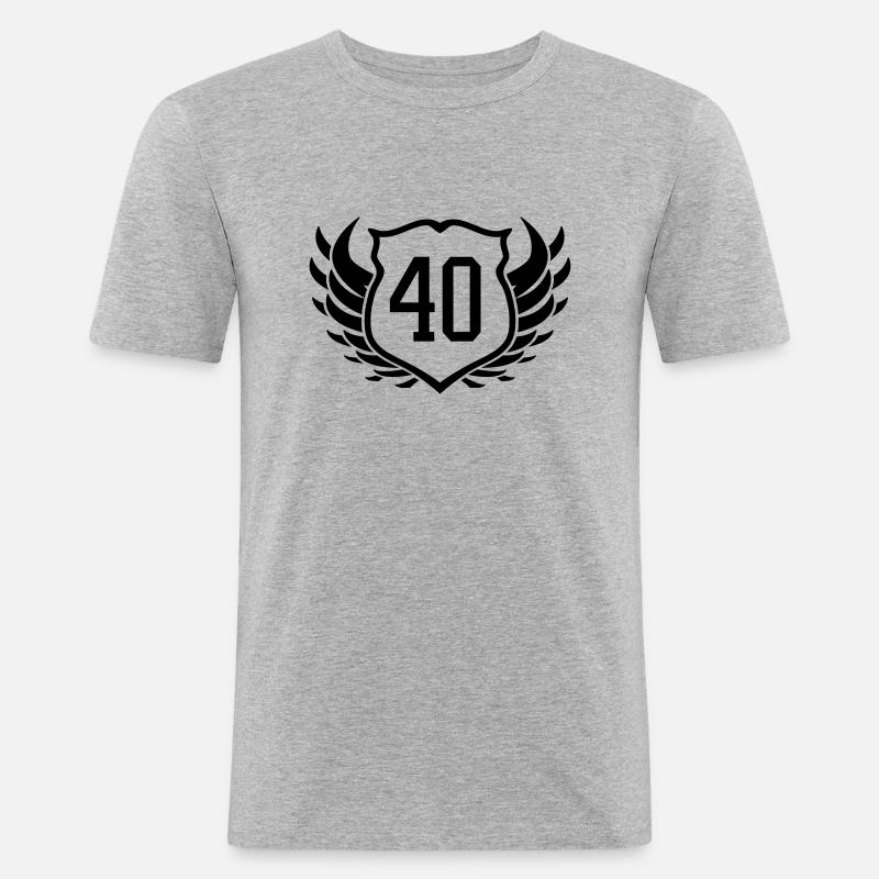40 - Männer Slim Fit T-Shirt - Grau meliert