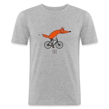 smarter cyclists - Men's Slim Fit T-Shirt - heather grey - Front - Nik (191cm)