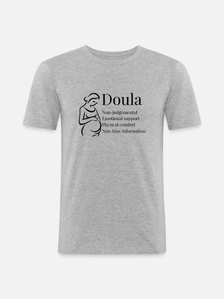 Doula Details - Männer Slim Fit T-Shirt - Grau meliert