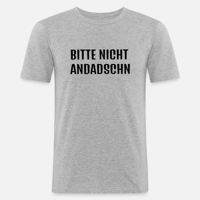 Typisch Sächsisch *andaschn* - Männer Slim Fit T-Shirt - Grau meliert