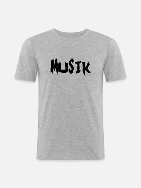 Musik - Männer Slim Fit T-Shirt - Grau meliert