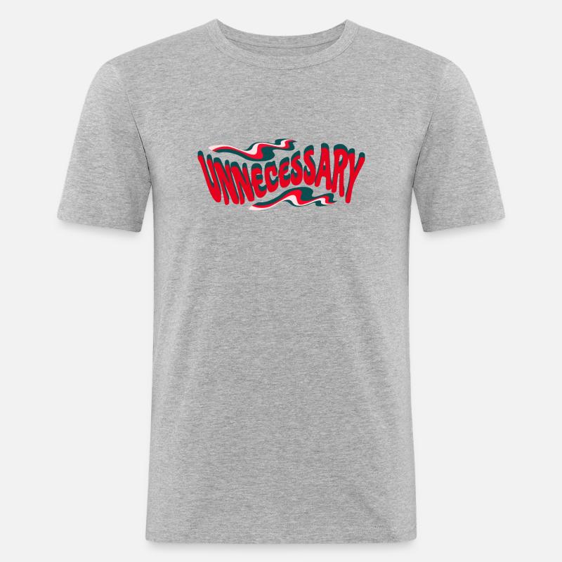 Retro Unnötig Statement Text - Männer Slim Fit T-Shirt - Grau meliert
