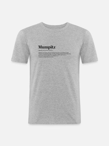 Mumpitz Quatsch Unsinn Stuss Definition - Männer Slim Fit T-Shirt - Grau meliert