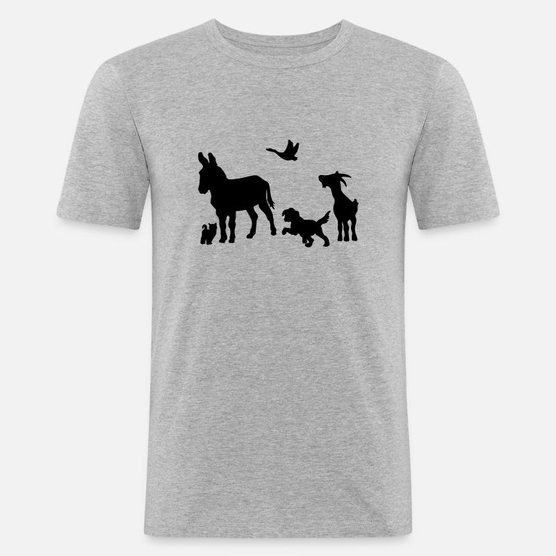 Logo - Tiere im Einklang - Männer Slim Fit T-Shirt - Grau meliert