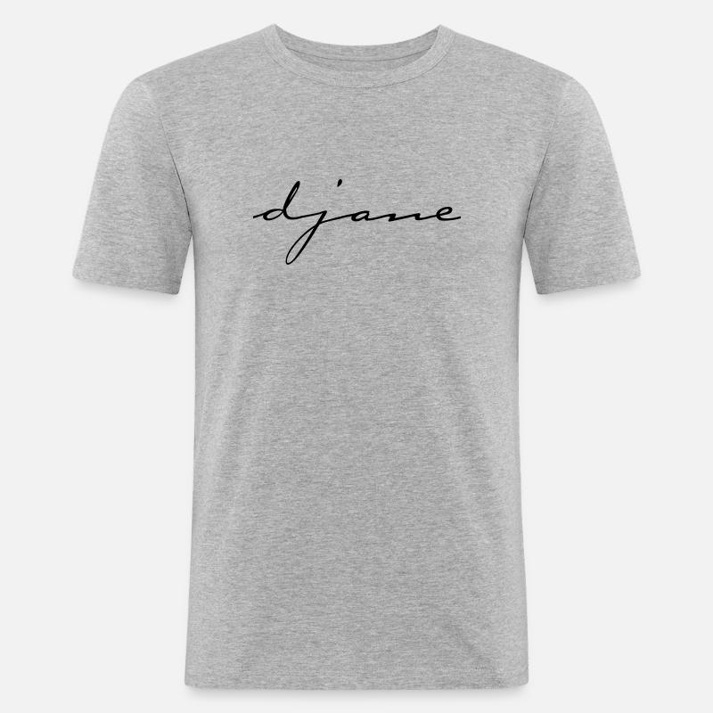 DJANE script - Männer Slim Fit T-Shirt - Grau meliert