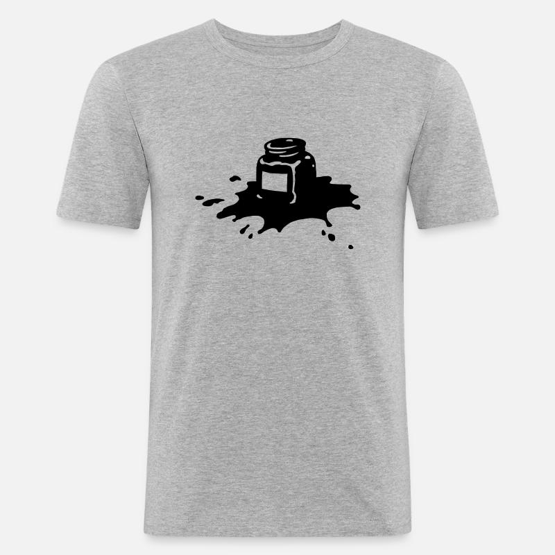 Tuschenapf - Männer Slim Fit T-Shirt - Grau meliert