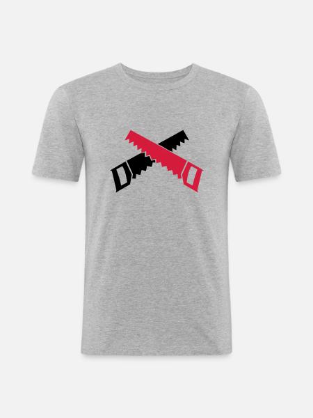 saege2 - T-shirt près du corps Homme - gris chiné