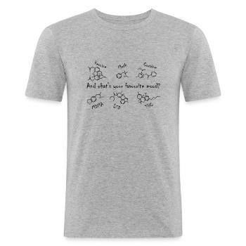 Humeur préférée - T-shirt près du corps Homme - gris chiné - Devant - Nik (191cm)