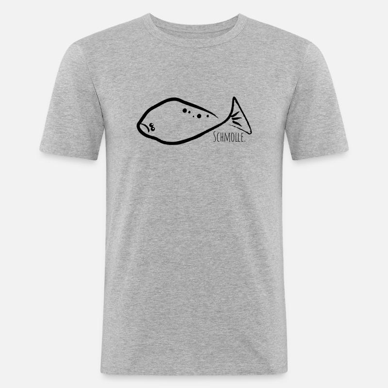 Schmolle schwarz - Männer Slim Fit T-Shirt - Grau meliert