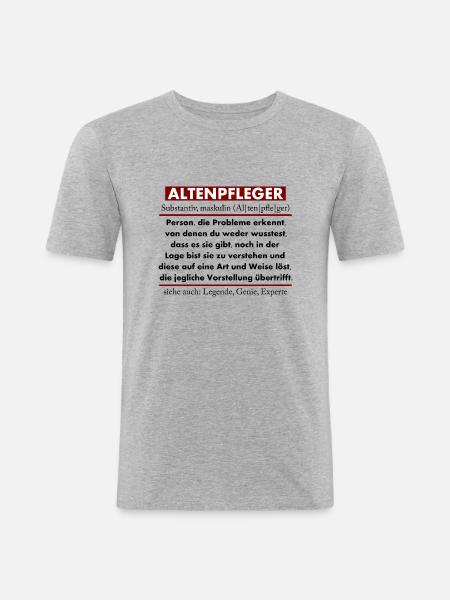 Altenpfleger - Männer Slim Fit T-Shirt - Grau meliert