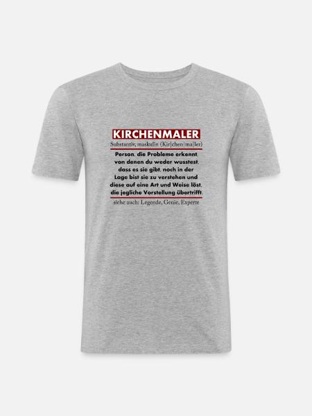 Kirchenmaler - Männer Slim Fit T-Shirt - Grau meliert