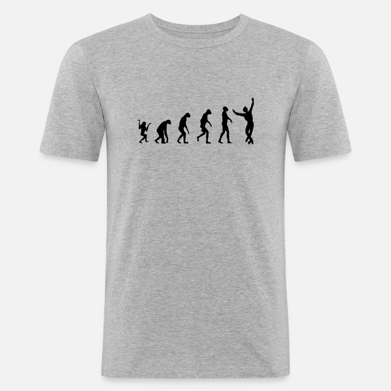evolution Rollkunstlauf Mann - Männer Slim Fit T-Shirt - Grau meliert