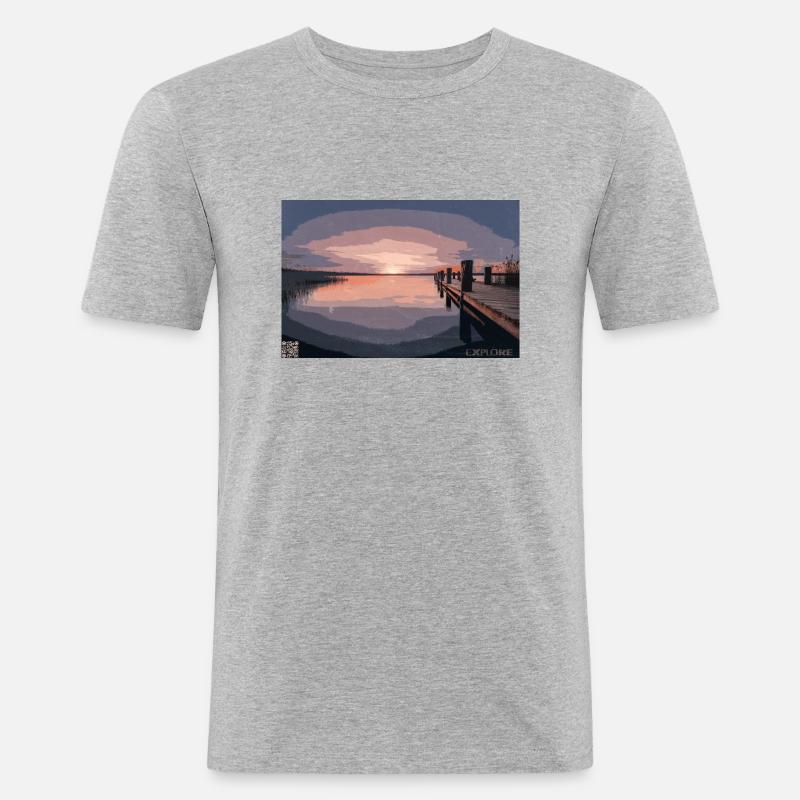 Sunrise - Männer Slim Fit T-Shirt - Grau meliert
