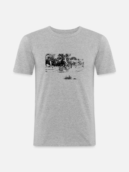 BMX-Rennen ATV Motocross - Männer Slim Fit T-Shirt - Grau meliert