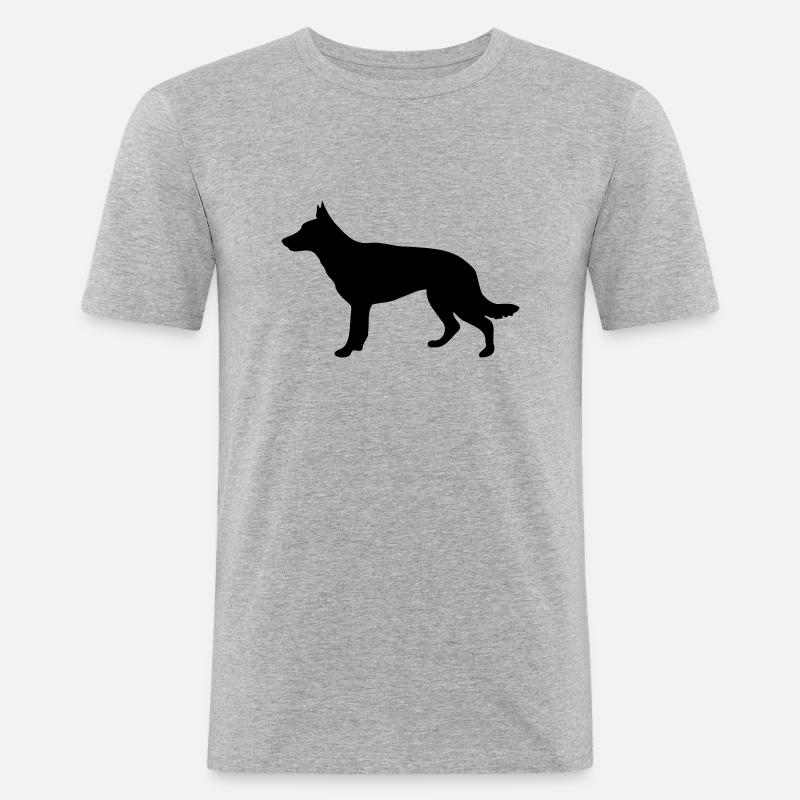 Schäferhund - Männer Slim Fit T-Shirt - Grau meliert