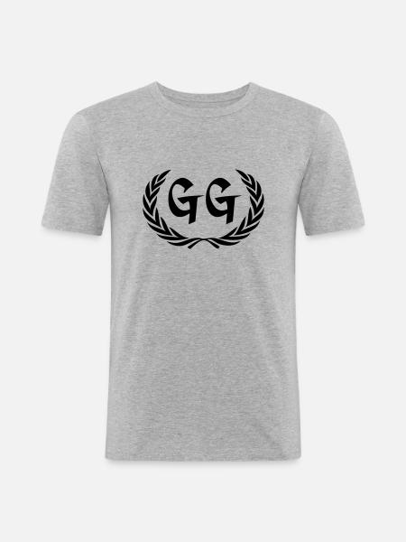 gg - T-shirt près du corps Homme - gris chiné