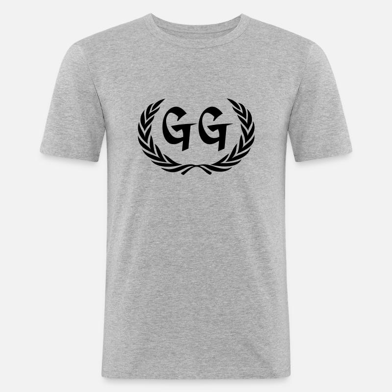 gg - Männer Slim Fit T-Shirt - Grau meliert
