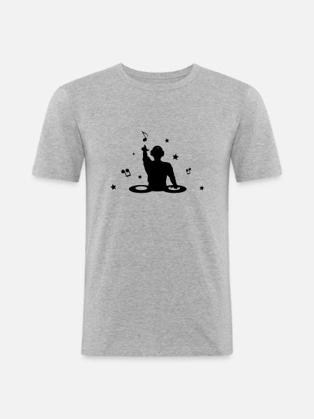 Musik - DJ Party - Männer Slim Fit T-Shirt - Grau meliert