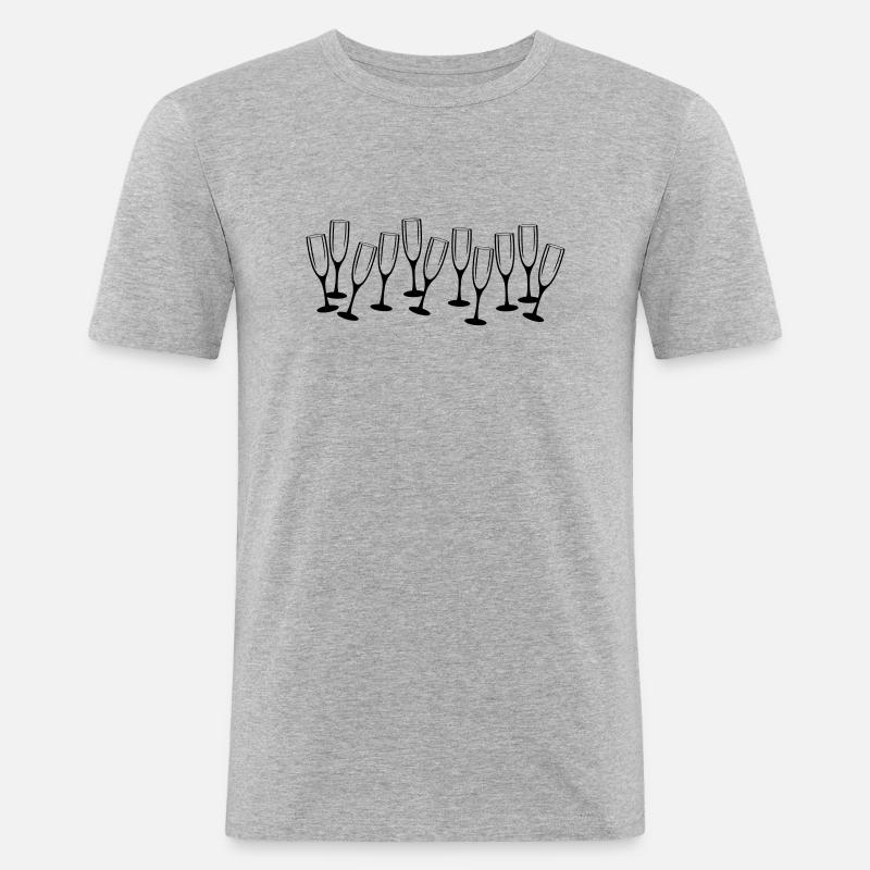 sekt gläser - Männer Slim Fit T-Shirt - Grau meliert