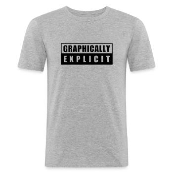 warning - Men's Slim Fit T-Shirt - heather grey - Front - Nik (191cm)