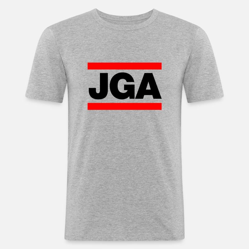 JGA - Männer Slim Fit T-Shirt - Grau meliert